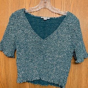American Eagle Smocked Ruffle Top